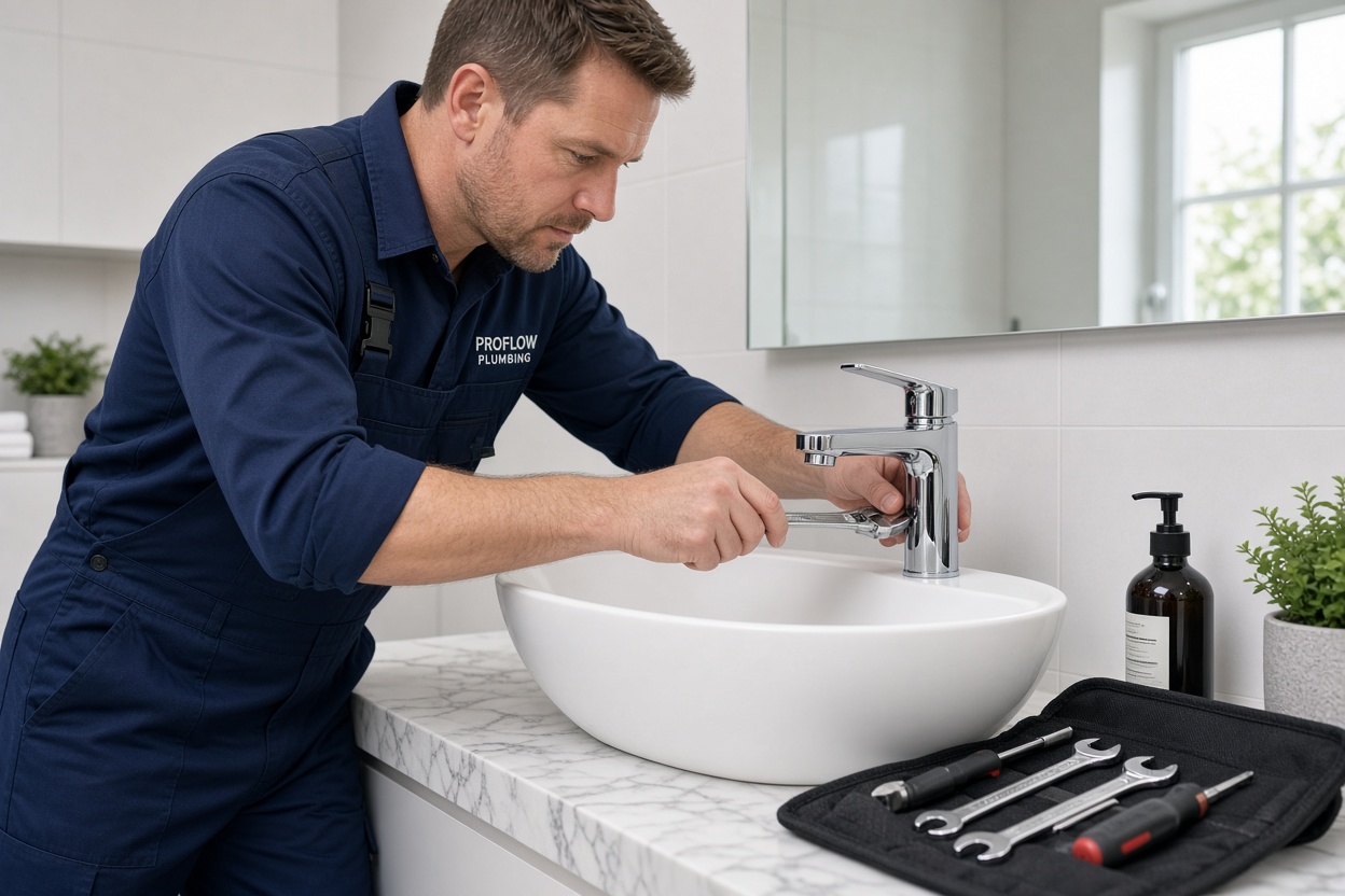 New bathroom tapware installation